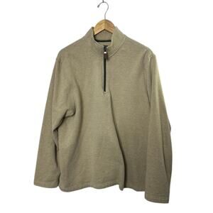 G.H. Bass & Co Tan 1/4 Zip Fleece Line Pullover Men's Size Large
